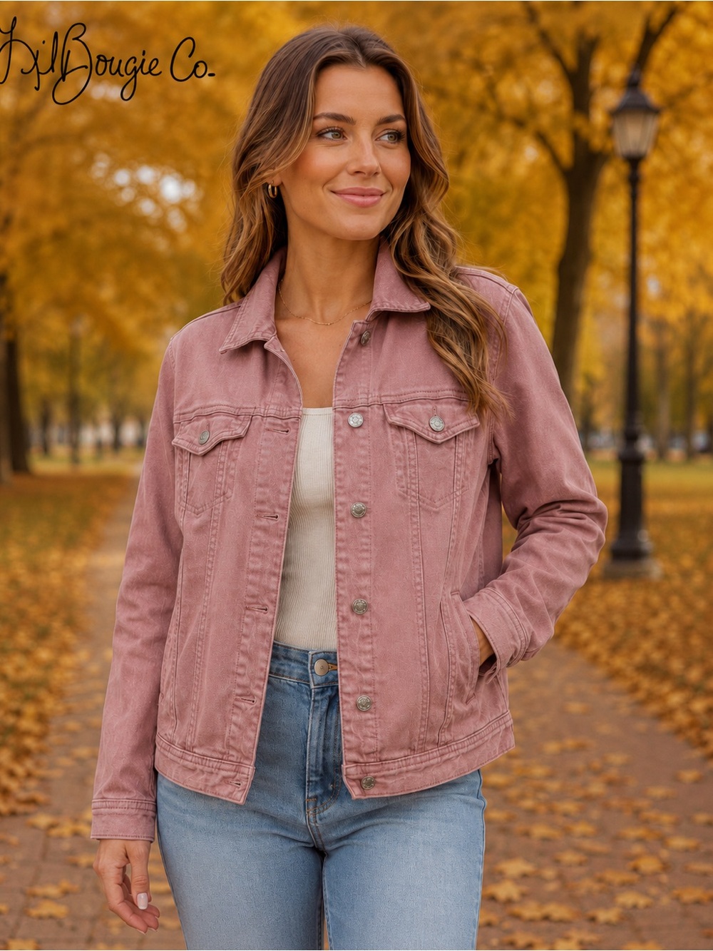 Maurices Dusty Rose Jean Jacket - Size L Fall Style